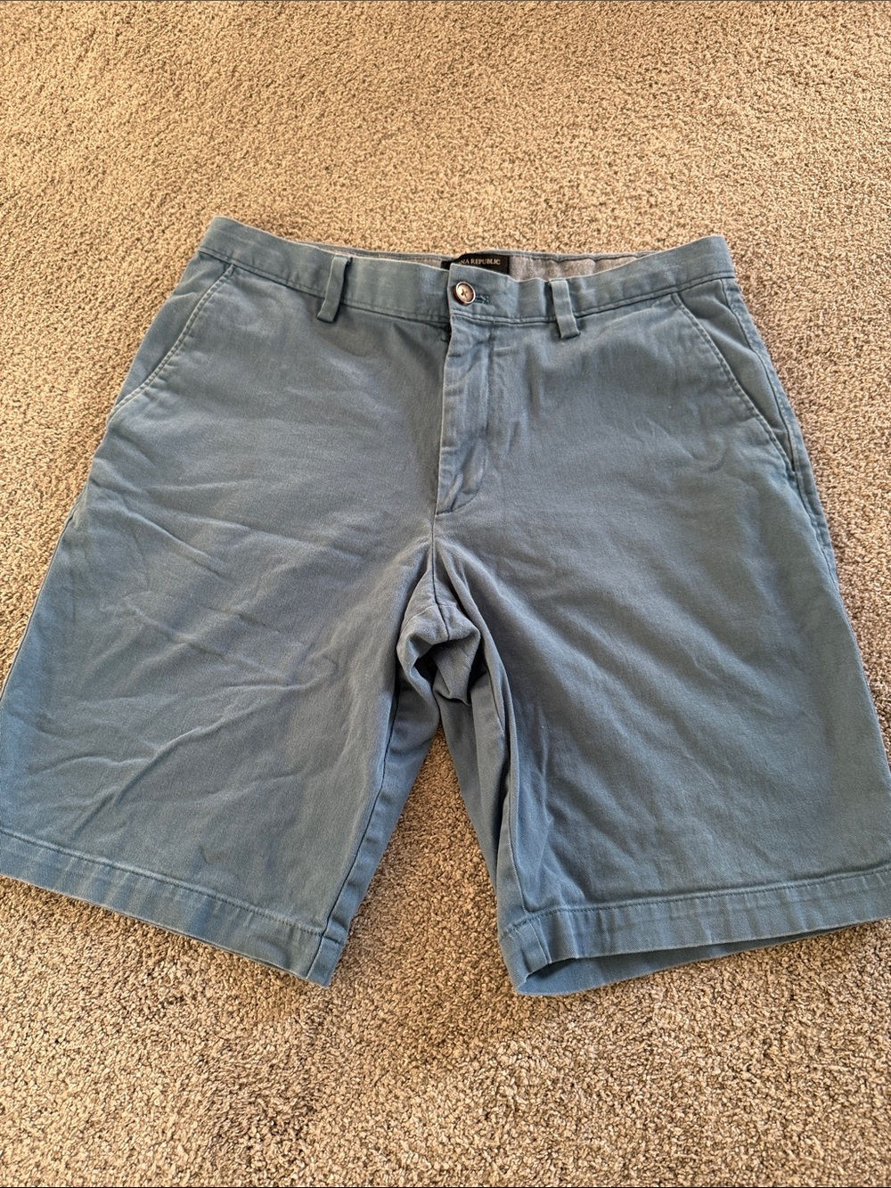 Banana Republic Slate Blue Flat-Front Chino Shorts